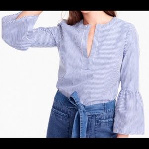 J. Crew Women's striped bell sleeved top